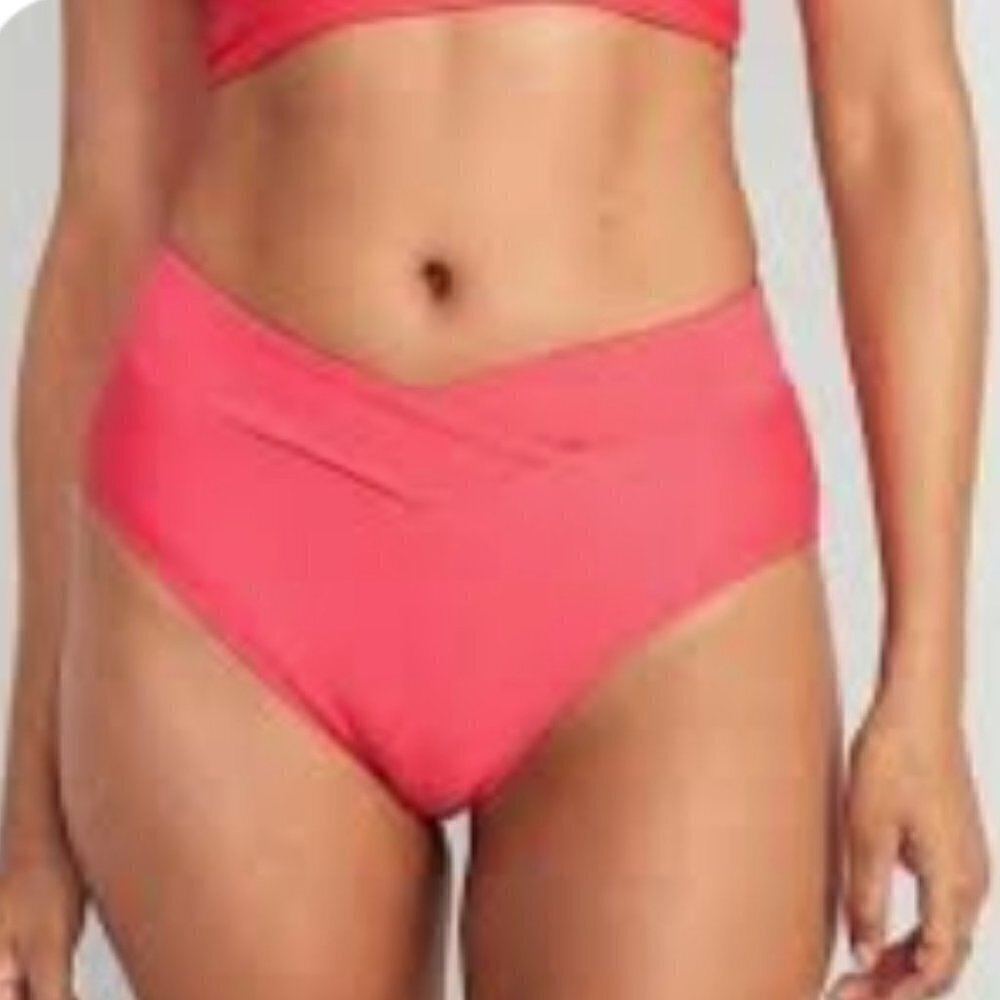 Old Navy NWT Women's Size 3X Cross Front Day Lily Pink Bikini Bottoms